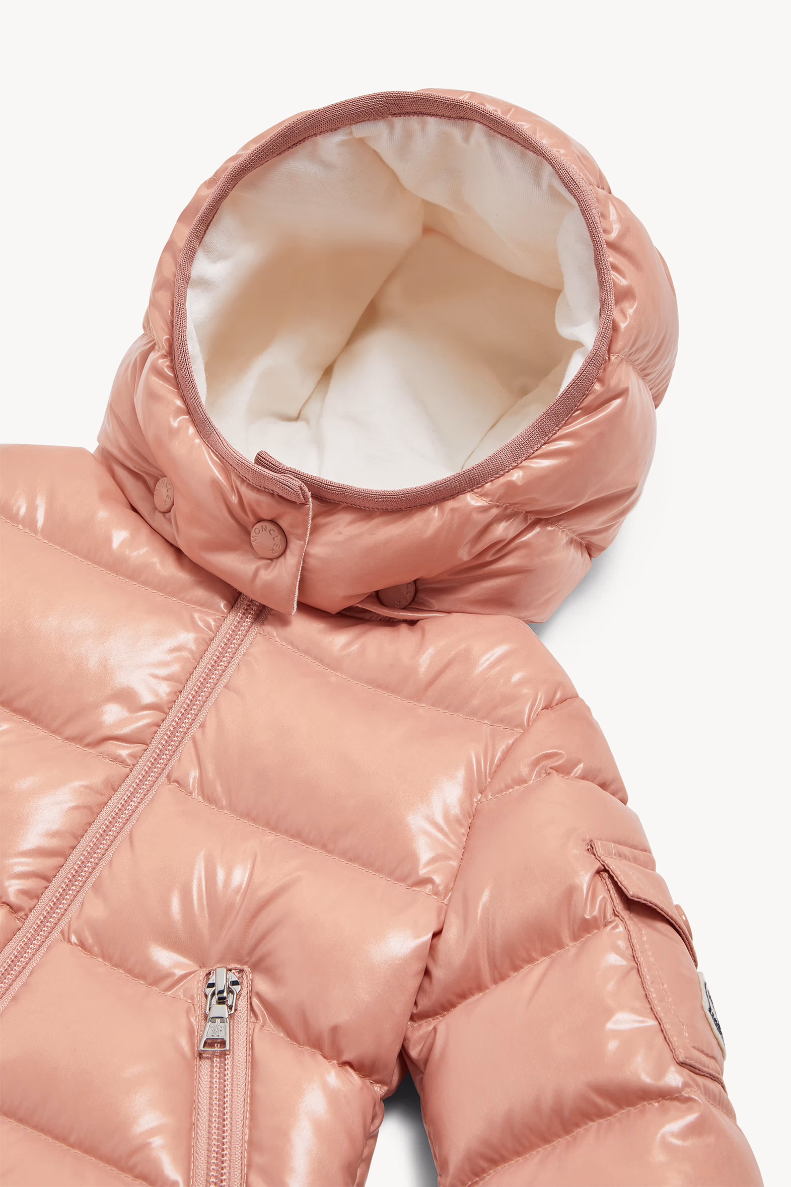 Bady Hooded Down Jacket Girl Rose Pink Moncler 2